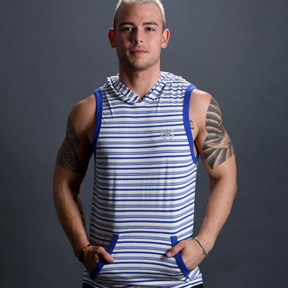 Andrew Christian Sleeveless Hoodie With Pocket - Picture 3 of 8